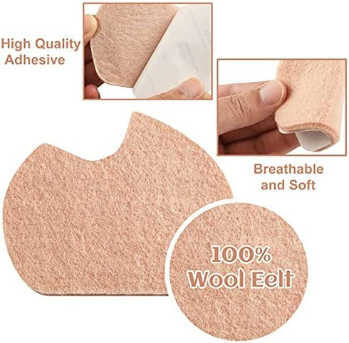 SATINIOR 24 Pieces Foot Pads for Dancer Sesamoiditis Pads for Ball of feet Pain Felt Forefoot Cushion Pads Self-Adhesive Foot Cushion Pads for Men Women Dancing Pain Relief (Beige)